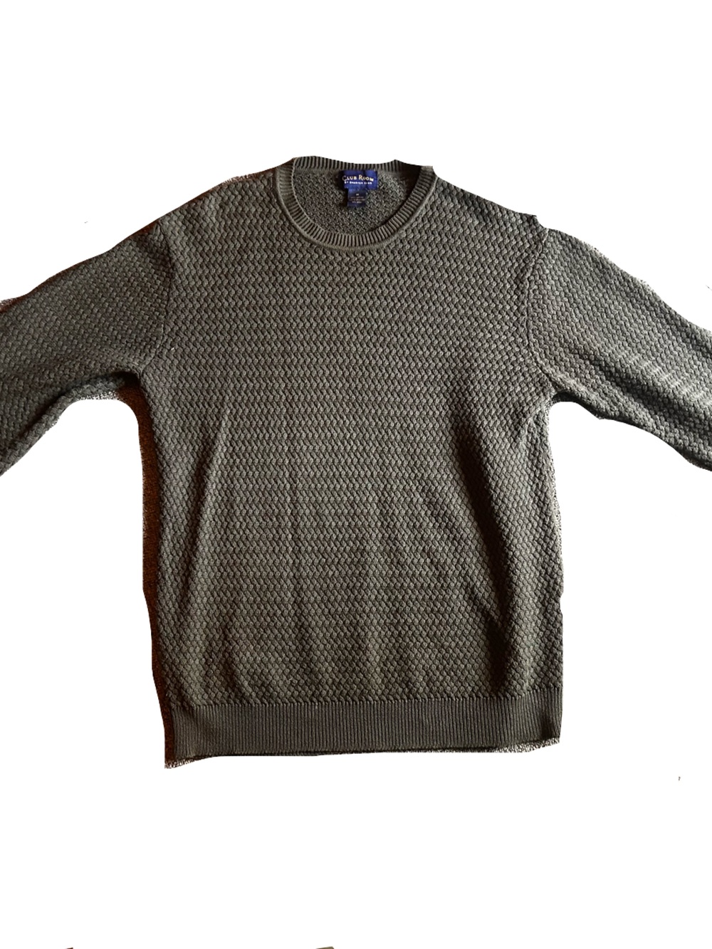 Club Room Olive Textured Crewneck Sweater - Men